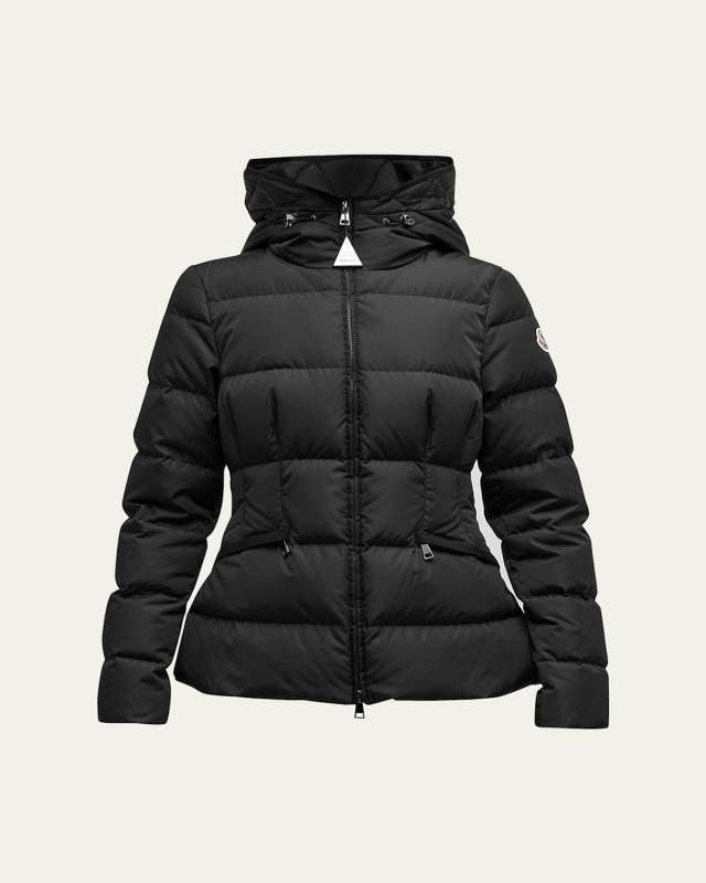 Avoce Hooded Puffer Jacket with Elastic Belt